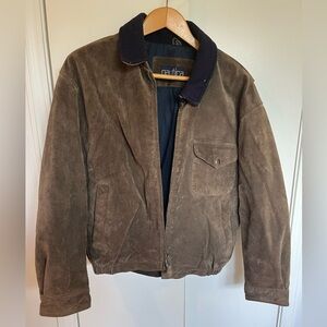 Men’s Vintage 90s Nautica Brown Genuine Suede Leather Jacket